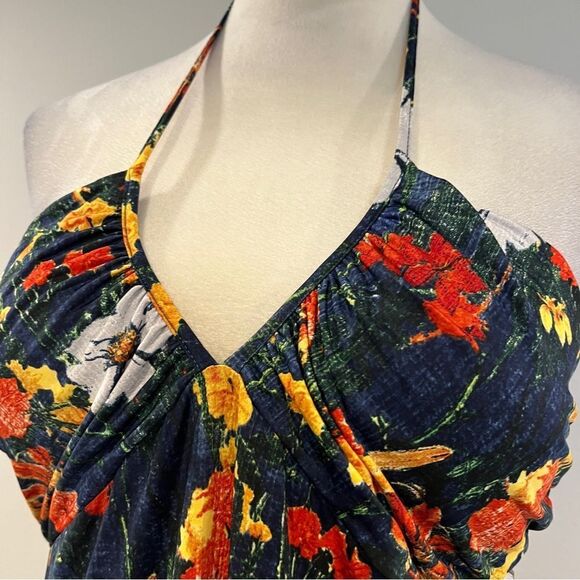 Y by Amir Slama Navy Floral Halter Maxi Dress - Picture 3 of 12